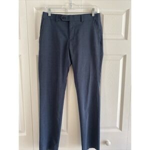 Saville Row Company Men's 30x30 Navy Trouser Dress Pants‎ Flat Front Career Work